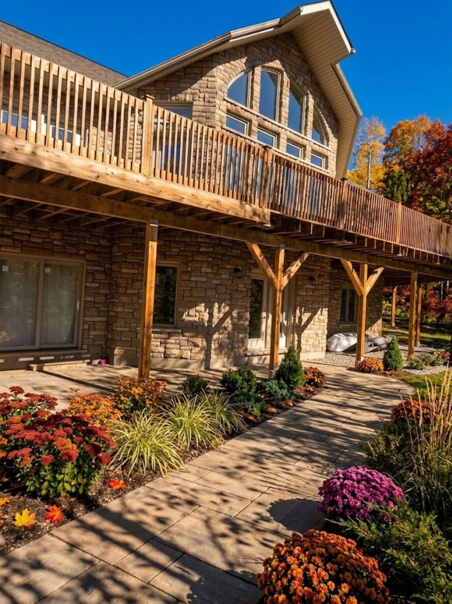 Stone and wood residential home — A1 Creative Masonry project